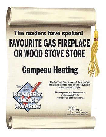Readers Choice Awards Favourite Gas Fireplace or Wood Stove Store
